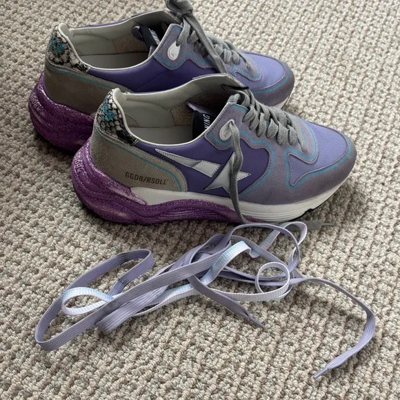 Golden Goose Lavender and Silver Sneakers - Picture 12 of 12